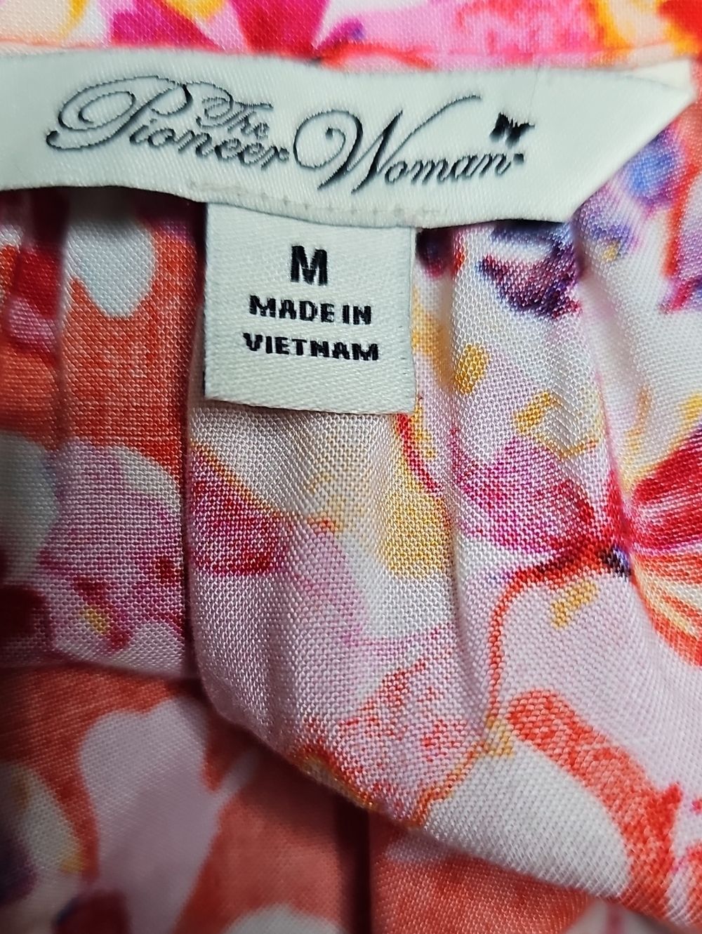 The Pioneer Woman Red Pink Floral V-Neck Dress - Picture 5 of 6